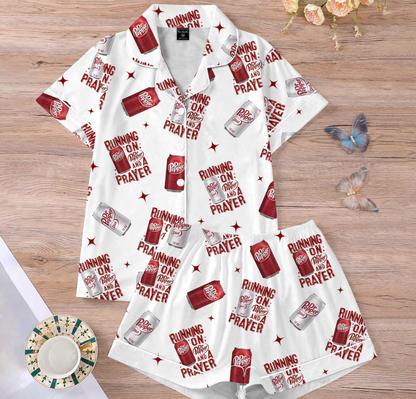 Dr Pepper Pajamas Set, Cute Cola Sleepwear Set, Soft Holiday Pajama Set, Fun Drink Lover Loungewear, Retro Coke Pajamas Set For Family