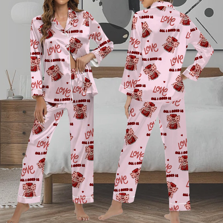 Dr Pepper Pink Coquette Bow 2 Sides Pajamas Set for Women, Dr Pepper Lover Pjs, Dr Pepper Est. 1885 Sweatshirt, Pink Bow Dr Pepper Pajamas
