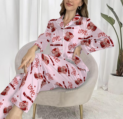 Dr Pepper Pink Coquette Bow 2 Sides Pajamas Set for Women, Dr Pepper Lover Pjs, Dr Pepper Est. 1885 Sweatshirt, Pink Bow Dr Pepper Pajamas
