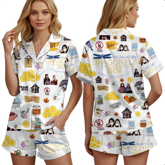 Gilmore Girls Christmas Pajama Set For Family, Dragonfly Inn Sleepwear, Cozy TV Show Loungewear for Women, Coffee Lover PJs, Cute Fan Gift