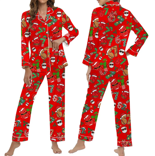 Meme '6 7' Six Seven Christmas Slang Meme For Kids & Adults, Personalized Pajama Set, Six Seven Meme Sweater, Merry Christmas Set, Christmas (Copy)