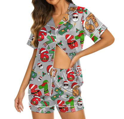 Meme '6 7' Six Seven Christmas Slang Meme For Kids & Adults, Personalized Pajama Set, Six Seven Meme Sweater, Merry Christmas Set, Christmas