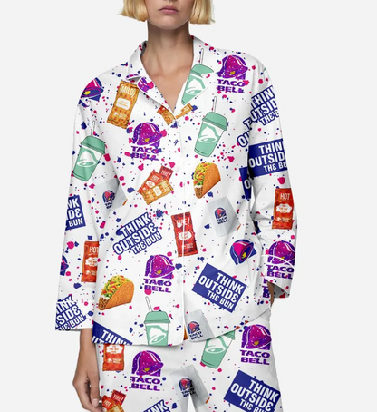 Taco Bell Satin Pajamas – Fun Fast Food Sleepwear, Cozy Gift for Food Lovers