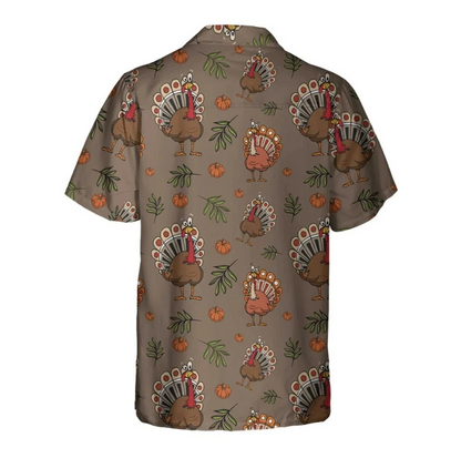 Thanksgiving Day Turkey Casual Thanksgiving Hawaiian Shirt, Funny Turkey Gift Fo