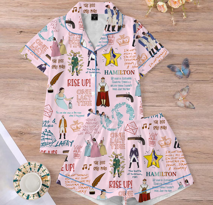 Hamilton Musical Short Satin Pajamas, Broadway Theater Pajamas, Musical Sleepwear, Alexander Hamilton Pajamas Set, Hamilton Fan Gift