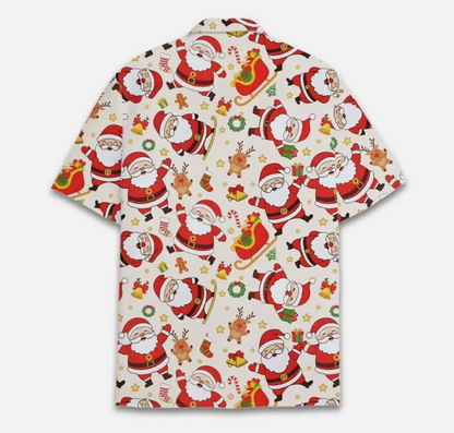 Christmas Shirt Short Sleeve Mens Santa Loud Surf Xmas Hat Party Slay Print