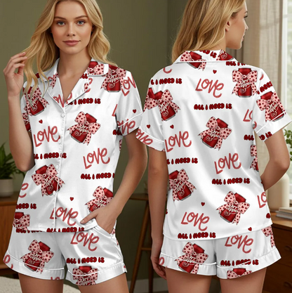 Cute Dr Pepper Pink Coquette Bow Pajamas Set for Women, Two Sided PJs, Dr Pepper Lover Sleepwear, Est 1885 Inspired Pink Bow Loungewear Gift