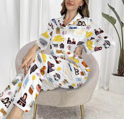 Gilmore Girls Christmas Pajama Set for Family, Cozy Dragonfly Inn Sleepwear, Cute Coffee Lover PJs, Comfy TV Show Loungewear for Women