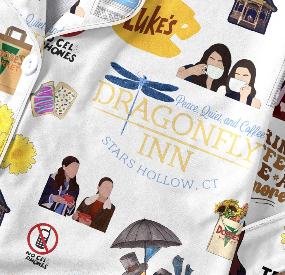 Gilmore Girls Christmas Pajama Set for Family, Cozy Dragonfly Inn Sleepwear, Cute Coffee Lover PJs, Comfy TV Show Loungewear for Women