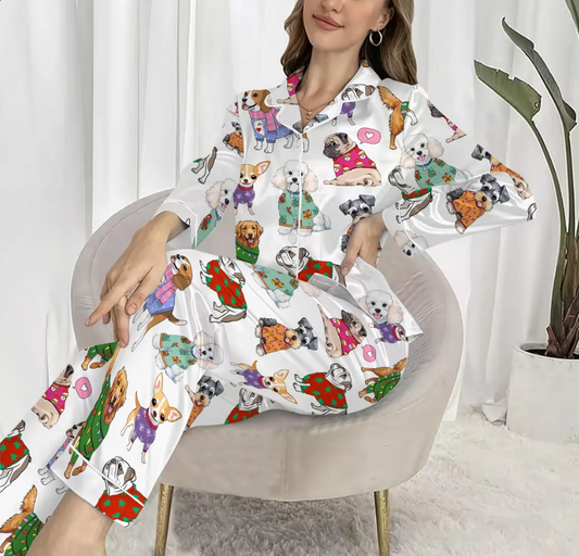 Christmas Dog Pajamas Set for Women, Dog Owner Christmas Gift, Dog Christmas PJS, Christmas PJS, Holiday Pajamas, Christmas Pajamas,Dog Gift