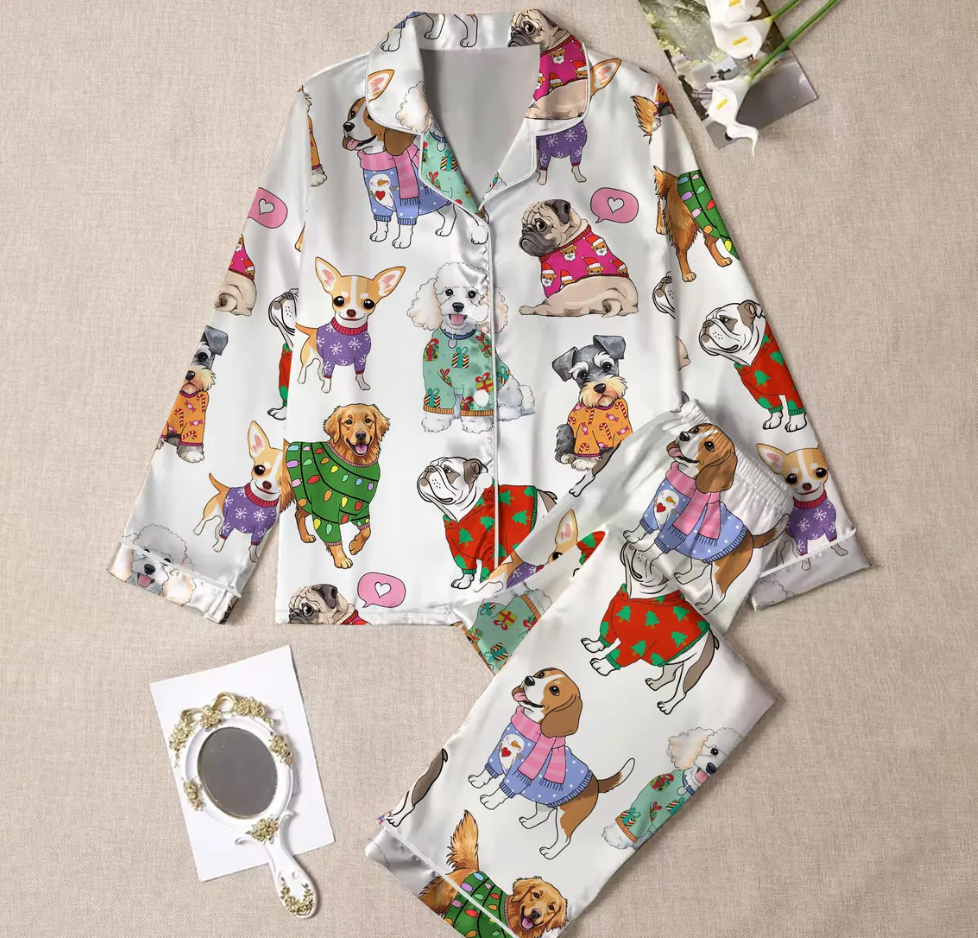 Christmas Dog Pajamas Set for Women, Dog Owner Christmas Gift, Dog Christmas PJS, Christmas PJS, Holiday Pajamas, Christmas Pajamas,Dog Gift