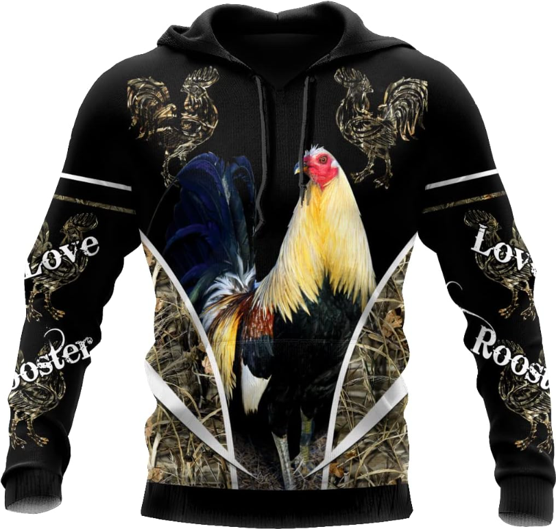 Rooster 3D Unisex Hoodie, T Shirt, Zip Up Hoodie, Sweatshirt for Men AD1247 Multicolor