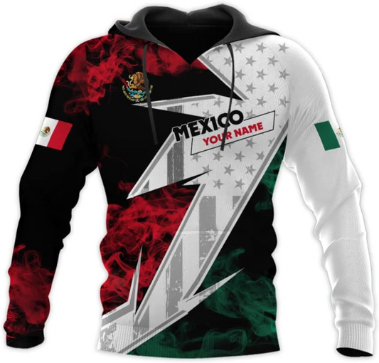 Personalized Name Mexican Hoodie 3D, Customized Mexican Hoodies for Men, Unisex Mexico Hoodie, Mexico Hoodies for Men 2 (126)