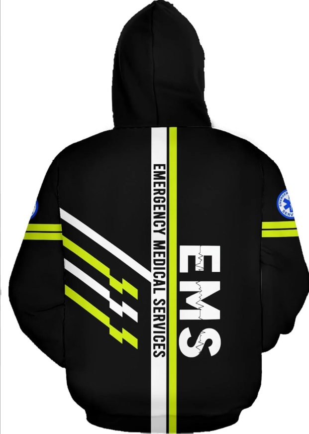 Personalized EMT Hoodie EMS Sweatshirt Custom EMS Zip Hoodie Paramedic Uniform Emergency Medical Technician Shirts