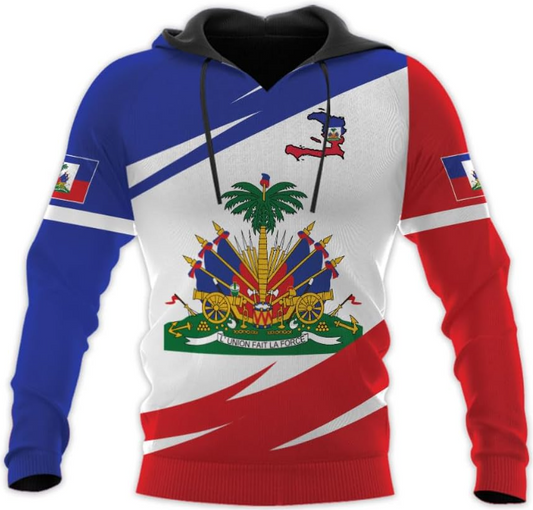 Personalized Haiti Zip Hoodie - Men & Women Haitian Pride Coat Of Arms Hoodie