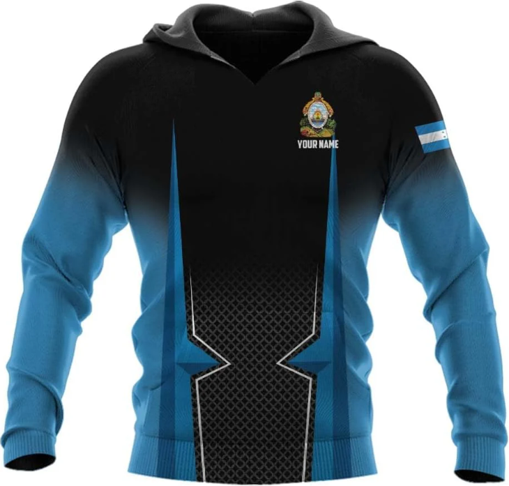 Personalized Honduras APO Hoodie, Honduras Pride Honduras Flag 3D Zip Hoodie Sweatshirt Tshirt Men and Women