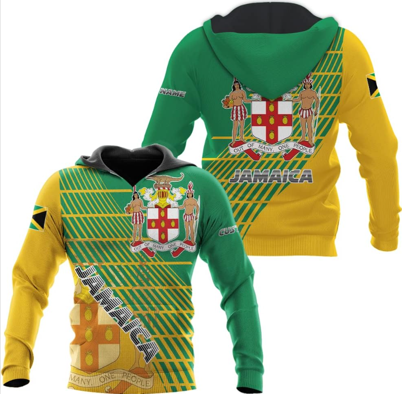 Personalized Jamaica Shirt Custom Jamaica Flag Lion Hoodie for Men and Women, Jamaican Pride Hoodie, Jamaicana Hoodie