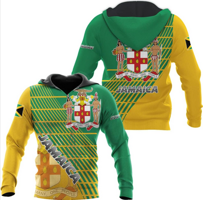 Personalized Jamaica Shirt Custom Jamaica Flag Lion Hoodie for Men and Women, Jamaican Pride Hoodie, Jamaicana Hoodie