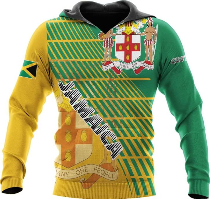Personalized Jamaica Shirt Custom Jamaica Flag Lion Hoodie for Men and Women, Jamaican Pride Hoodie, Jamaicana Hoodie