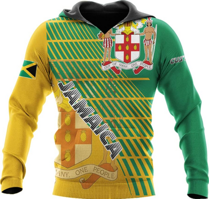 Personalized Jamaica Shirt Custom Jamaica Flag Lion Hoodie for Men and Women, Jamaican Pride Hoodie, Jamaicana Hoodie