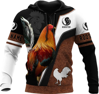 Personalized Name Rooster 3D All Over Printed Unisex Hoodie Unisex Hoodie, T Shirt, Zip Up Hoodie, Sweatshirt for Men AD1198 Multicolor