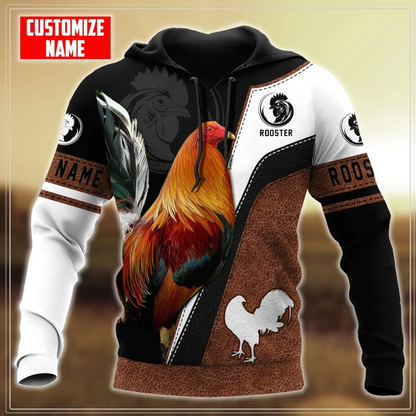 Personalized Name Rooster 3D All Over Printed Unisex Hoodie Unisex Hoodie, T Shirt, Zip Up Hoodie, Sweatshirt for Men AD1198 Multicolor