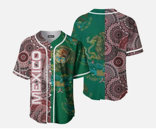 Custom name Mexico Baseball Jersey, Family Matching Jersey, Mexico Flag Jersey