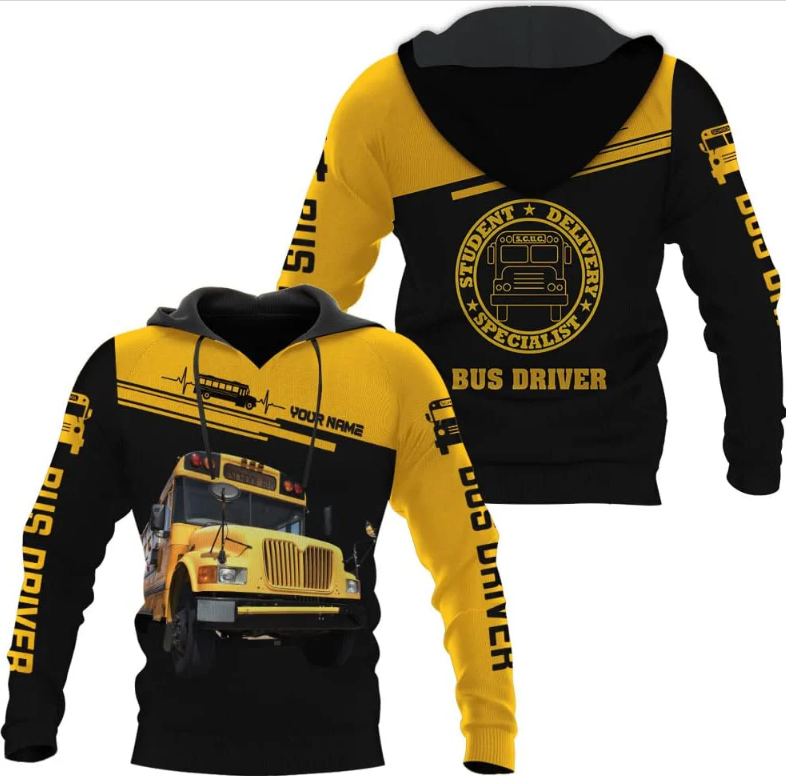 Personalized School Bus Driver Hoodie Yellow Bus Driver Hoodies School Bus Driver Sweaters Shirts Men & Women