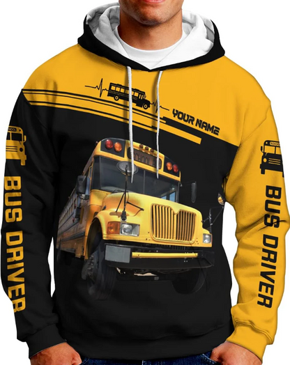 Personalized School Bus Driver Hoodie Yellow Bus Driver Hoodies School Bus Driver Sweaters Shirts Men & Women