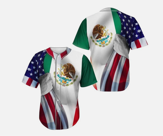 Mexico Mexican Eagle 3D Baseball Jersey Shirt All Over Print