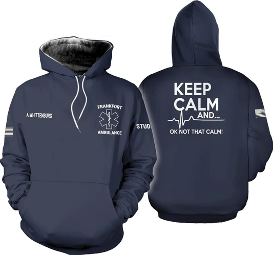 Customize Name EMS EMT Hoodie For Men And Women All Over Printed Sportwear T Shirt, Zip Up Hoodie, Sweatshirt