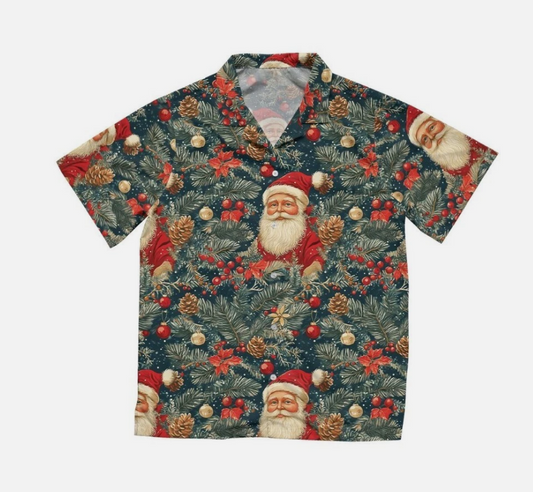 Christmas Santa Hawaiian Shirt, Xmas Hawaiian Shirt, Hawaiian Christmas Shirt