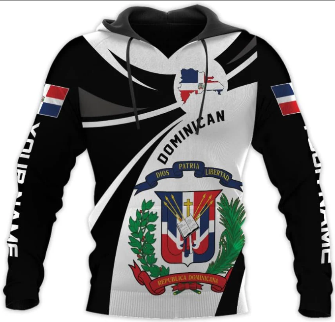 Personalized Dominican Hoodie 3D Dominican Republic Sweatshirt Dominican Flag Zip Hoodie Republica Dominicana Shirt