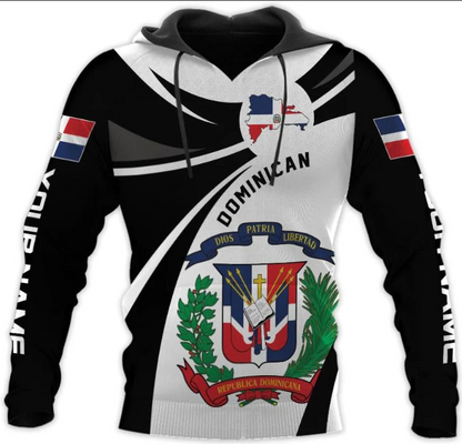 Personalized Dominican Hoodie 3D Dominican Republic Sweatshirt Dominican Flag Zip Hoodie Republica Dominicana Shirt