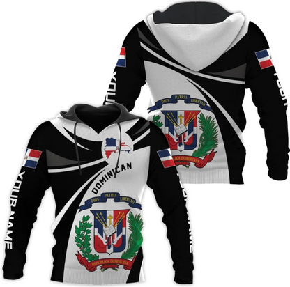 Personalized Dominican Hoodie 3D Dominican Republic Sweatshirt Dominican Flag Zip Hoodie Republica Dominicana Shirt