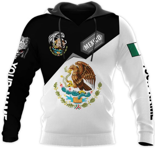 Personalized Name Mexican Shirts for Men, Customized Mexico women Shirt Eagle Flag Unisex Shirt, Sweatshirt, Hoodie, Zip Hoodie AD677, Multicolor, 5X-Large (266)