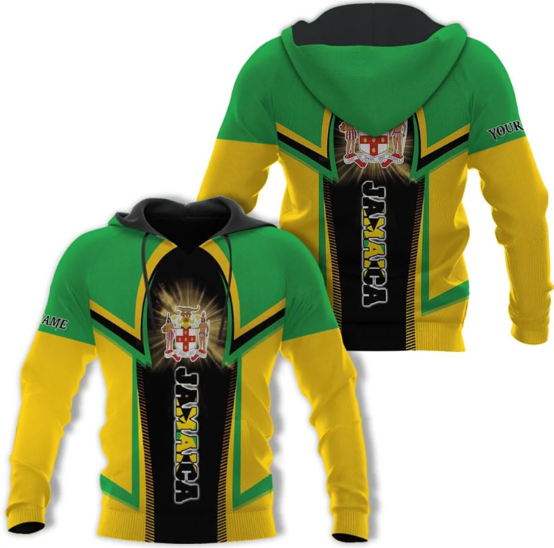 Personalized Jamaica Shirt Custom Jamaica Flag Lion Hoodie for Men and Women, Jamaican Pride Hoodie, Jamaicana Hoodie