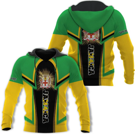 Personalized Jamaica Shirt Custom Jamaica Flag Lion Hoodie for Men and Women, Jamaican Pride Hoodie, Jamaicana Hoodie