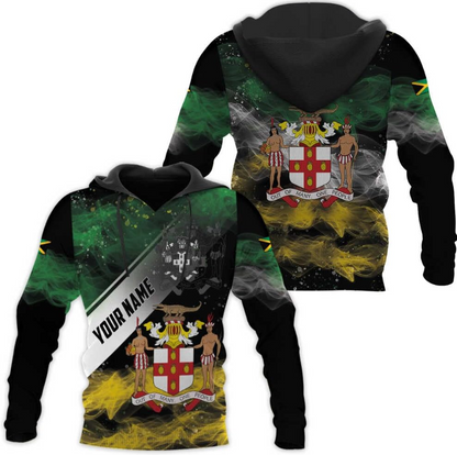 Personalized Jamaica Shirt Custom Jamaica Flag Lion Hoodie for Men and Women, Jamaican Pride Hoodie, Jamaicana Hoodie