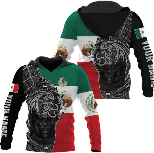 Mostprints Personalized Name Mexican Hoodie 3D, Mexican Hoodies for Men, Unisex Mexico Hoodie, Mexico Hoodies for Men