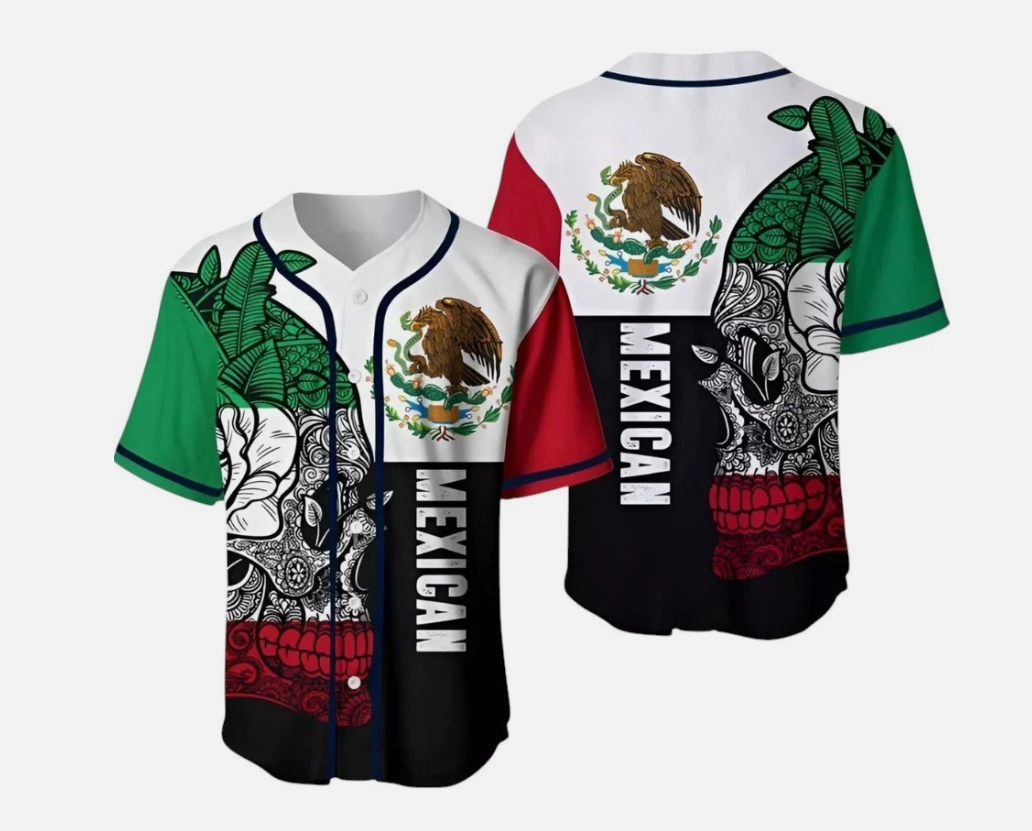 Mexico Mexican Eagle 3D Baseball Jersey Shirt All Over Print