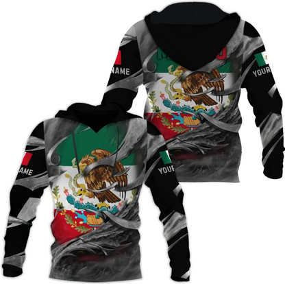 Mostprints Personalized Name Mexican Hoodie 3D, Mexican Hoodies for Men, Unisex Mexico Hoodie, Mexico Hoodies for Men
