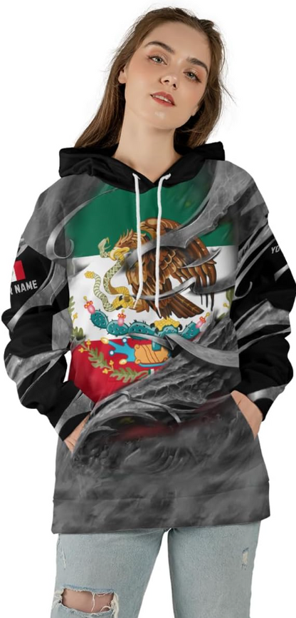 Mostprints Personalized Name Mexican Hoodie 3D, Mexican Hoodies for Men, Unisex Mexico Hoodie, Mexico Hoodies for Men