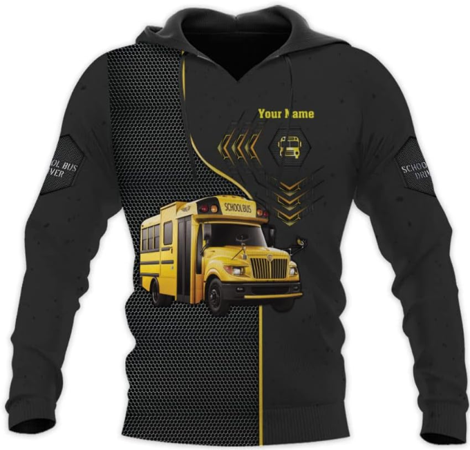 Personalized School Bus Driver Hoodie Yellow Bus Driver Hoodies School Bus Driver Sweaters Shirts Men & Women