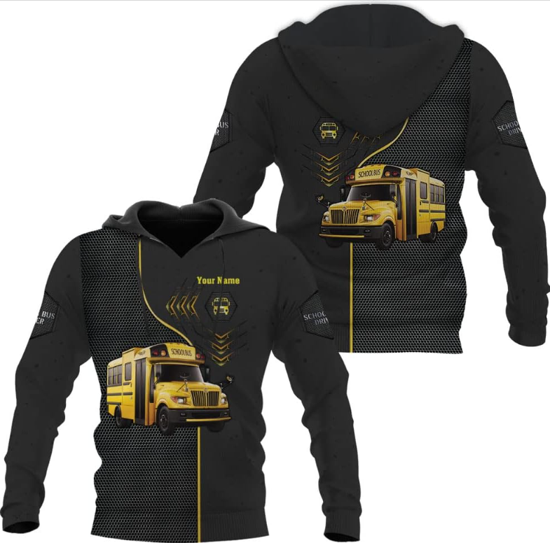 Personalized School Bus Driver Hoodie Yellow Bus Driver Hoodies School Bus Driver Sweaters Shirts Men & Women