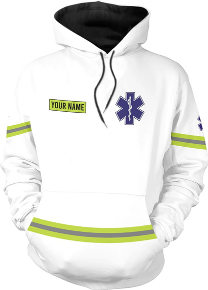 Personalized EMT Hoodie EMS Sweatshirt Custom EMS Zip Hoodie Paramedic Uniform Emergency Medical Technician Shirts