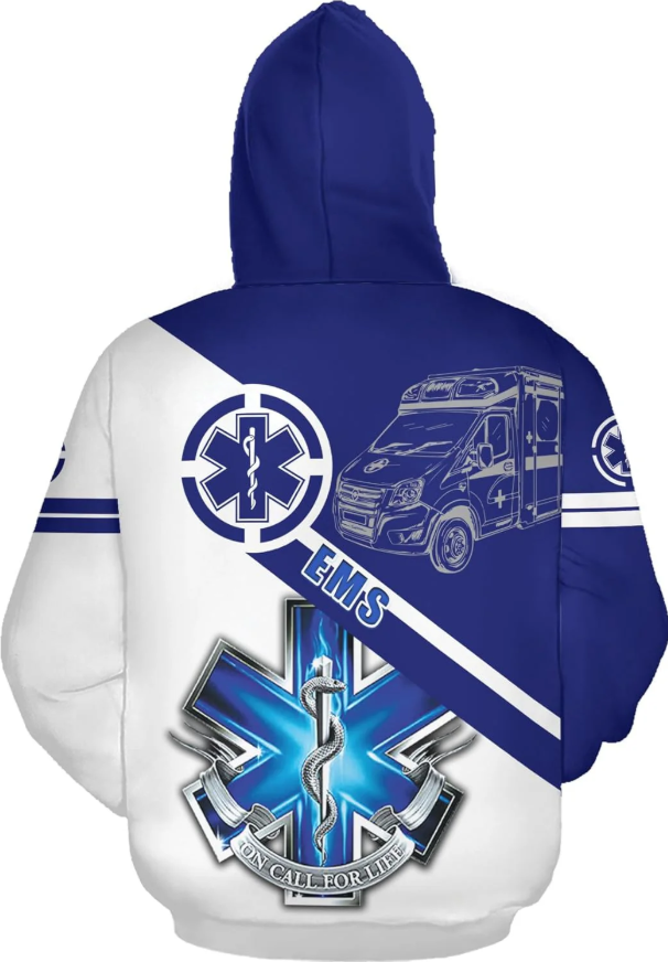 Personalized EMT Hoodie EMS Sweatshirt Custom EMS Zip Hoodie Paramedic Uniform Emergency Medical Technician Shirts