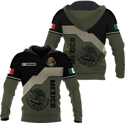 Mostprints Personalized Name Mexican Hoodie 3D, Mexican Hoodies for Men, Unisex Mexico Hoodie, Mexico Hoodies for Men