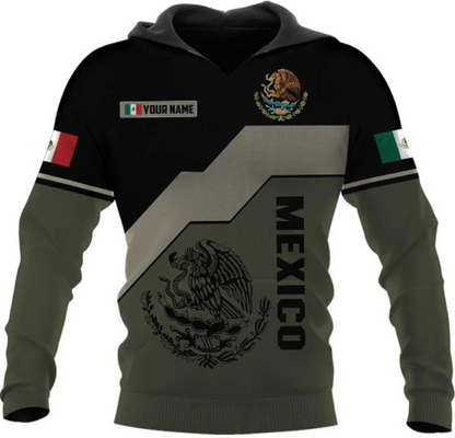 Mostprints Personalized Name Mexican Hoodie 3D, Mexican Hoodies for Men, Unisex Mexico Hoodie, Mexico Hoodies for Men