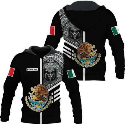 Personalized Name Mexican Hoodie 3D, Customized Mexican Hoodies for Men, Unisex Mexico Hoodie, Mexico Hoodies for Men